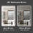 Anti-fog Tempered Glass LED Bathroom Mirror, 3 Colour Temperature with Front and Backlight, Rohs and CRU Compliant-600325180-600325175