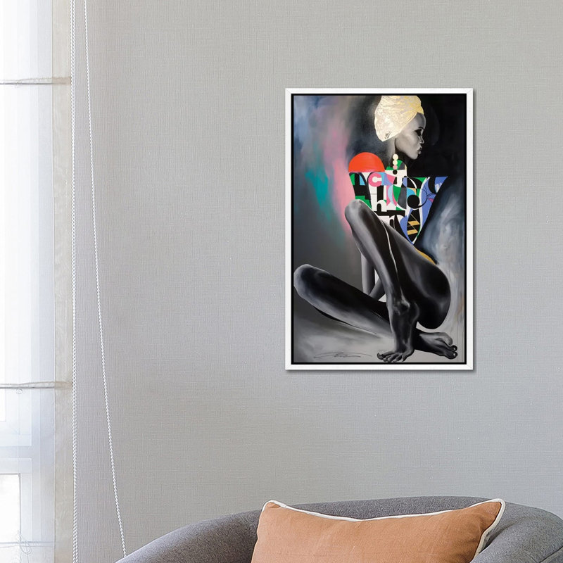 Fiercely Elegant by Chance Watt - Painting on Canvas, 66.04 cm H x 45.72 cm W, White Framed