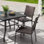 Ensemble repas 5 pièces pour patio en fer avec trou pour parasol 1,57 po Suoa, noir-292459505-292459504