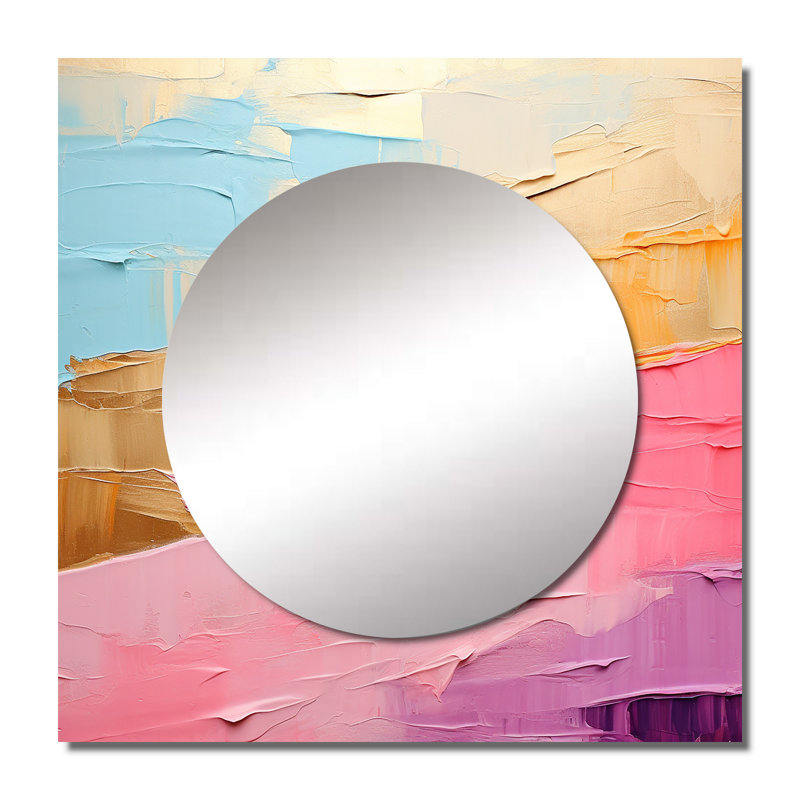 Decklynn - Miroir carré arc-en-ciel pour salle de bain, 29 po x 29 po