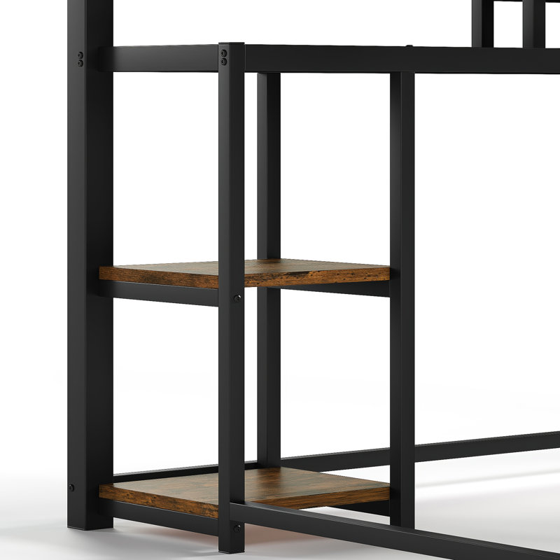 Lit mezzanine en métal noir TG