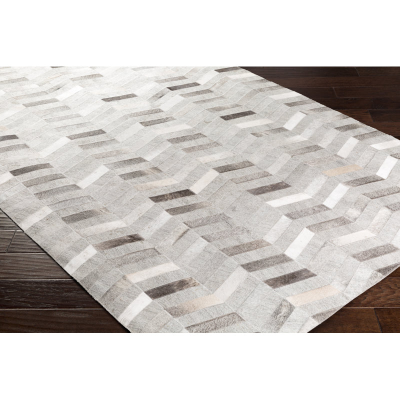 Armando Leather Chevron Indoor Rug, Rectangle 10' x 14'