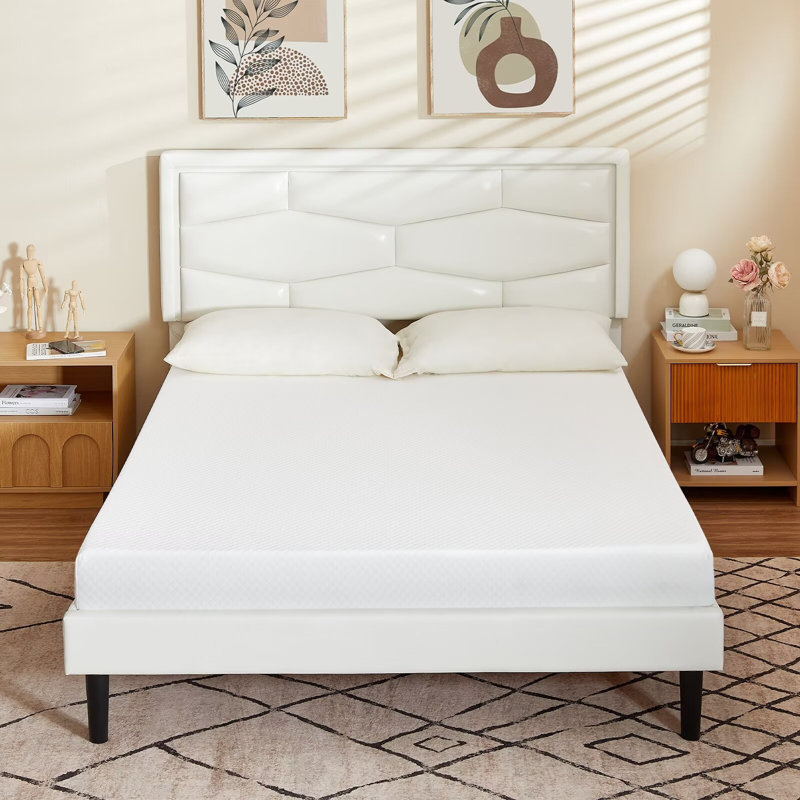 Matelas moyen en mousse viscoélastique gélifiée, blanc, Grand lit, 5"