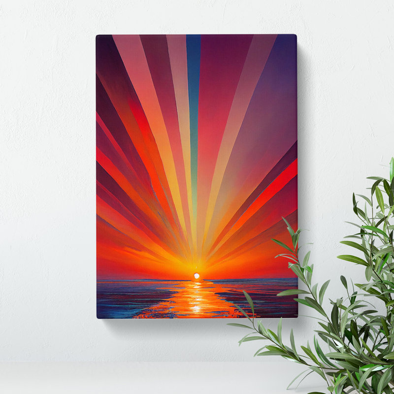 Ethereal Abstract Ocean Sunset - Wrapped Canvas, 60cm H x 40cm W