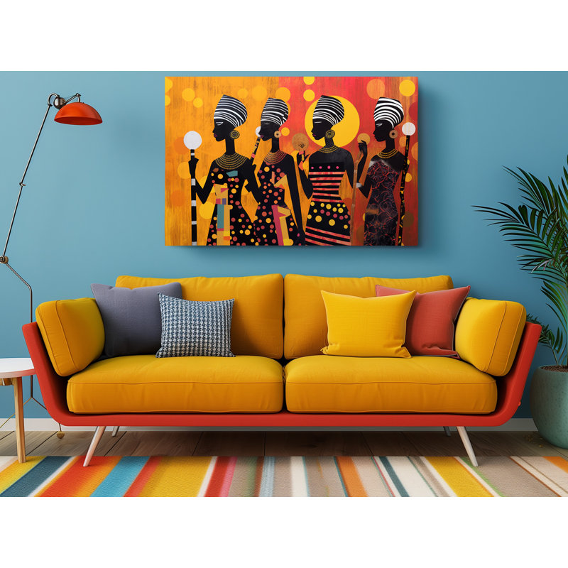 Femmes tribales, reproduction d'art sur toile, décoration murale moderne pour la maison et le bureau, H 16 po x l 24 po
