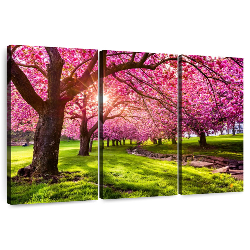 Jardin de fleurs de cerisier Harnek, H 36 po x l 57 po