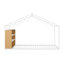 Structure de lit simple en métal avec tablettes et lumières, blanc-442824544-442824545