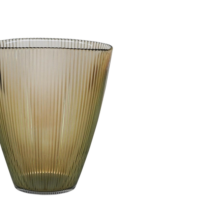 Ribbed Glass Table Vase, Mocha