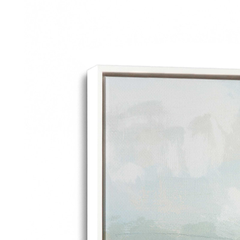 Ensemble de 2 vagues doucement évoquées, H 25 po x l 50 po, Cadre flottant blanc opaque