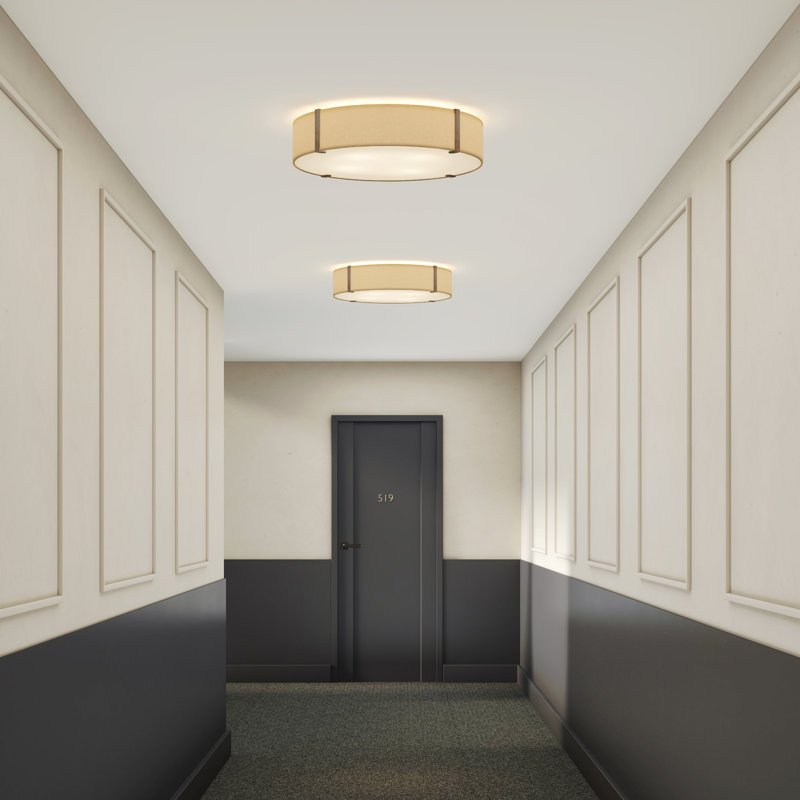 Ceiling Base LED Flush Mount, 5.12" H x 23.62" W x 23.62" D, Putty