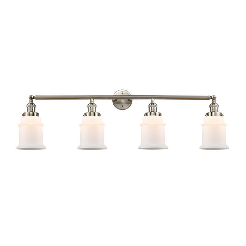 Galaviz 4 - Light Dimmable Vanity Light, Brushed Satin Nickel, Matte White, 6 Watt Vinage LED Bulb