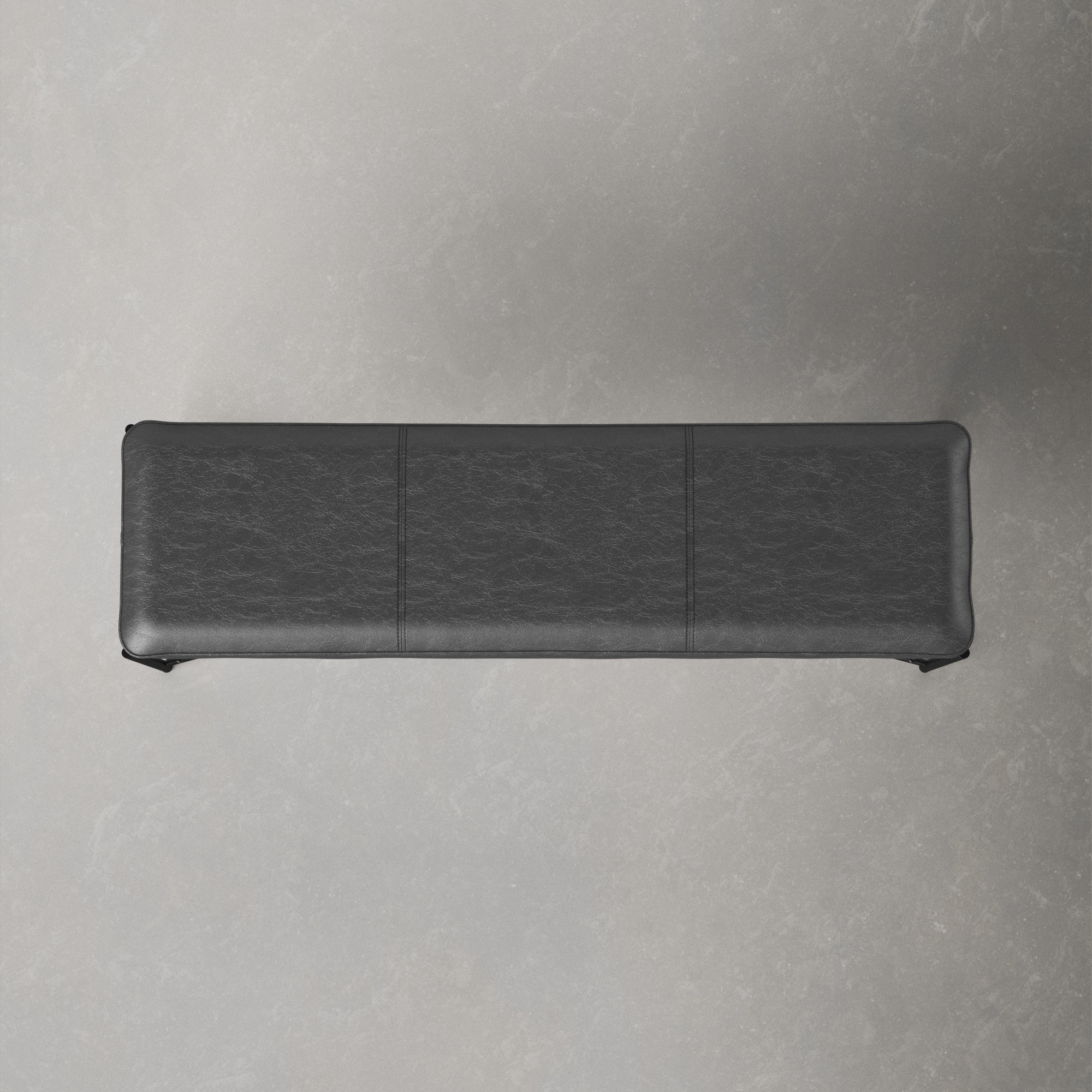 Braylon 50" Vegan Leather Bench, Gray