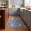 Tapis persan traditionnel à médaillon en calcaire, bleu, gris et crème, lavable à la machine, antidérapant, à poils courts, pour intérieur et extérieur, adapté aux animaux domestiques, idéal pour le salon, la chambre, la salle à manger, l'entrée, le corridor ou le bureau.-106489614