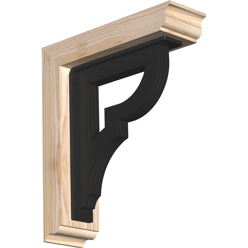 Support de fer triple Bradford, H 16 po x P 14 po, Sapin de Douglas de l 3 1/2 po x T 2 po (lisse)