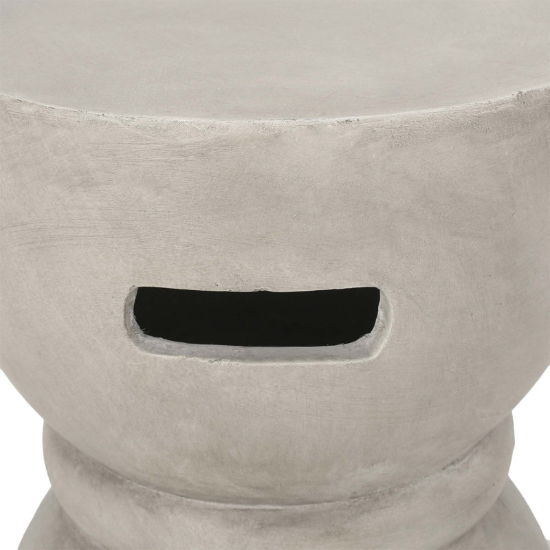 Table d'appoint contemporaine en béton léger avec design de sablier pour une utilisation extérieure et intérieure