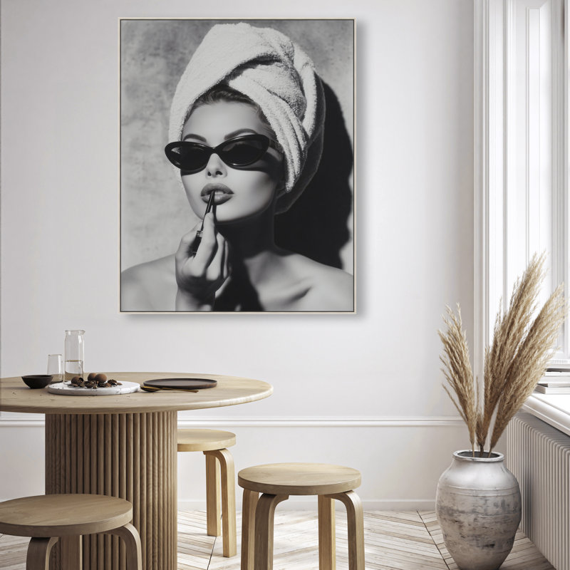 Retro Vanity Vibe Print by Oliver Gal, 37"H x 46"W, Silver Floater Frame