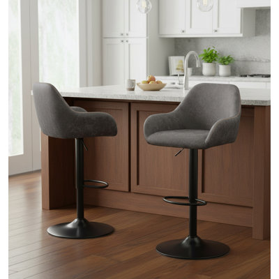 Adjustable Height Counter Stool with Metal Frame