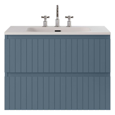 Meuble-lavabo simple flottant cannelé Adden