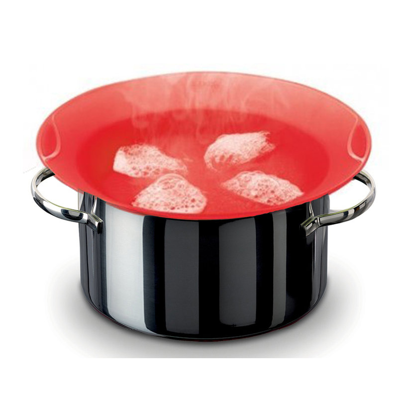 Couvercle en silicone brillant platine, H 1 po x l 9 po x P 9 po, Rouge