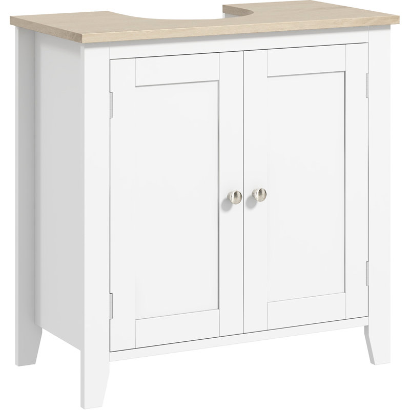 Armoire de salle de bain sous le lavabo en forme de U, tablette réglable, blanc, largeur 11,88 po