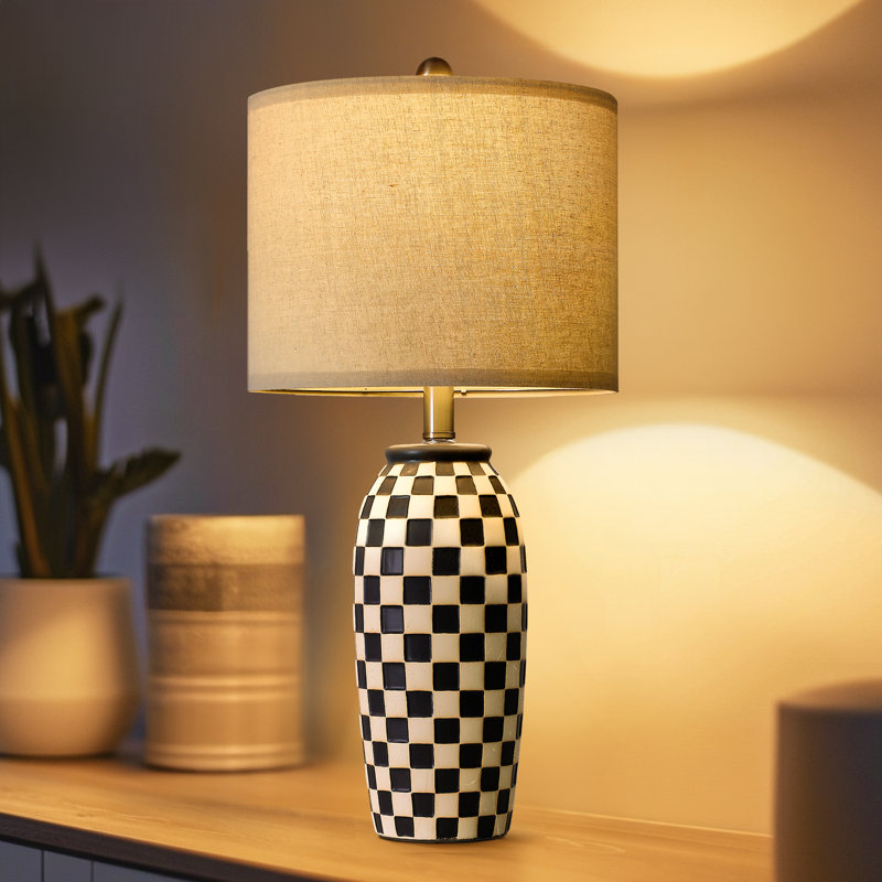 24.75 "modern Nordic Minimalist Pattern Ceramic Desk Lamp, Bedroom, Study, Living Room, Hotel