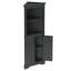 Armoire de rangement de coin pour salle de bain de 69,3 po de hauteur avec 2 portes et tablettes ouvertes-1342673356
