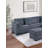 Sectional sofa with chaise longue and footstool