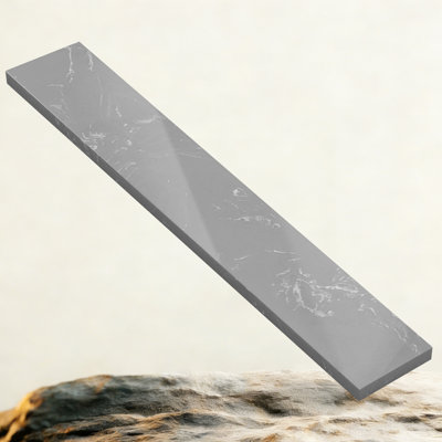 21'' W X 4'' H Grey Engineered Stone Sidesplash Rectangular Vanity Top Polished Side Splash for Bathroom Countertop, Window Sill, Door Transitions