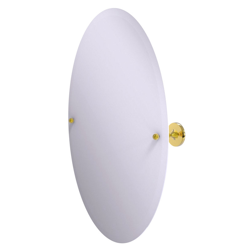 Gober Metal Wall Mirror, Polished Brass, 28.5 H x21 W x 3.6 D