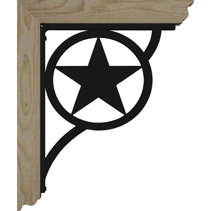 3 1/2"W x 16"D x 19"H Austin Traditional Ironcrest Smooth Bracket, Douglas Fir (2"W x 12"D x 15"H Iron Bracket), 19"H x 16"D