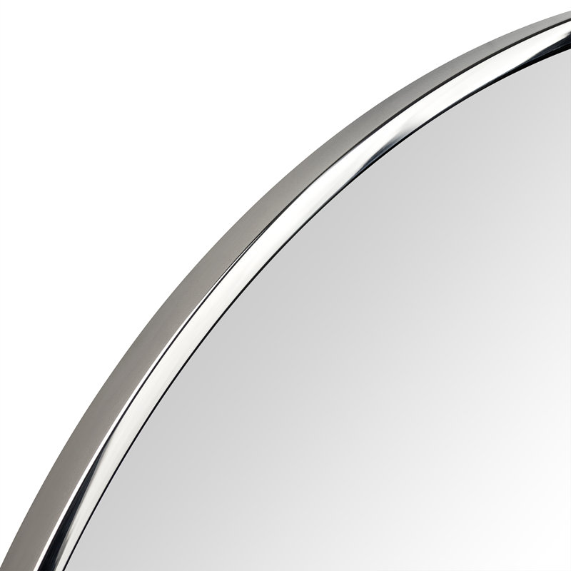  Miroir rond rond en nickel poli 36 pouces Korra, 36 po x 36 po, Nickel poli