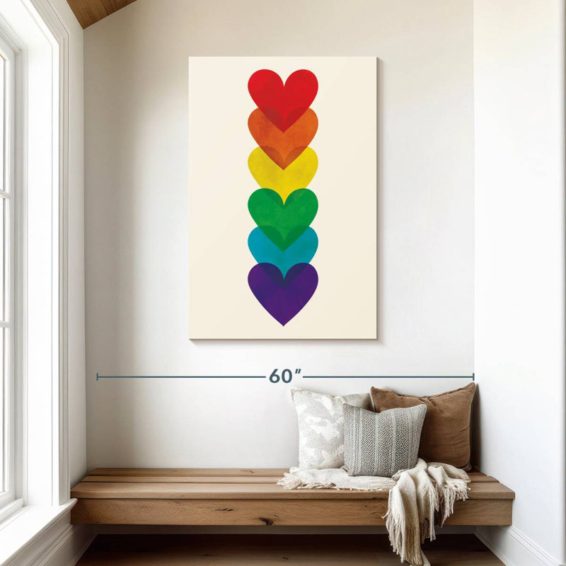 Khyia Rainbow Hearts Stack, 45" H x 30" W