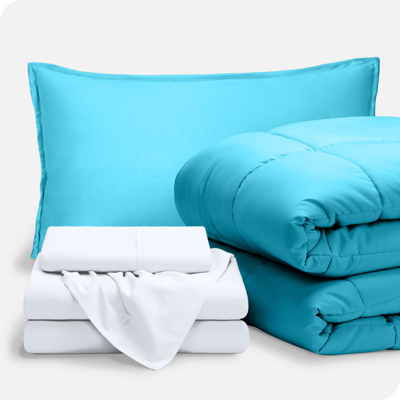 Lit dans un sac en microfibre 1800 de qualité supérieure 1800, Édredon simple TG et 4 pièces supplémentaires