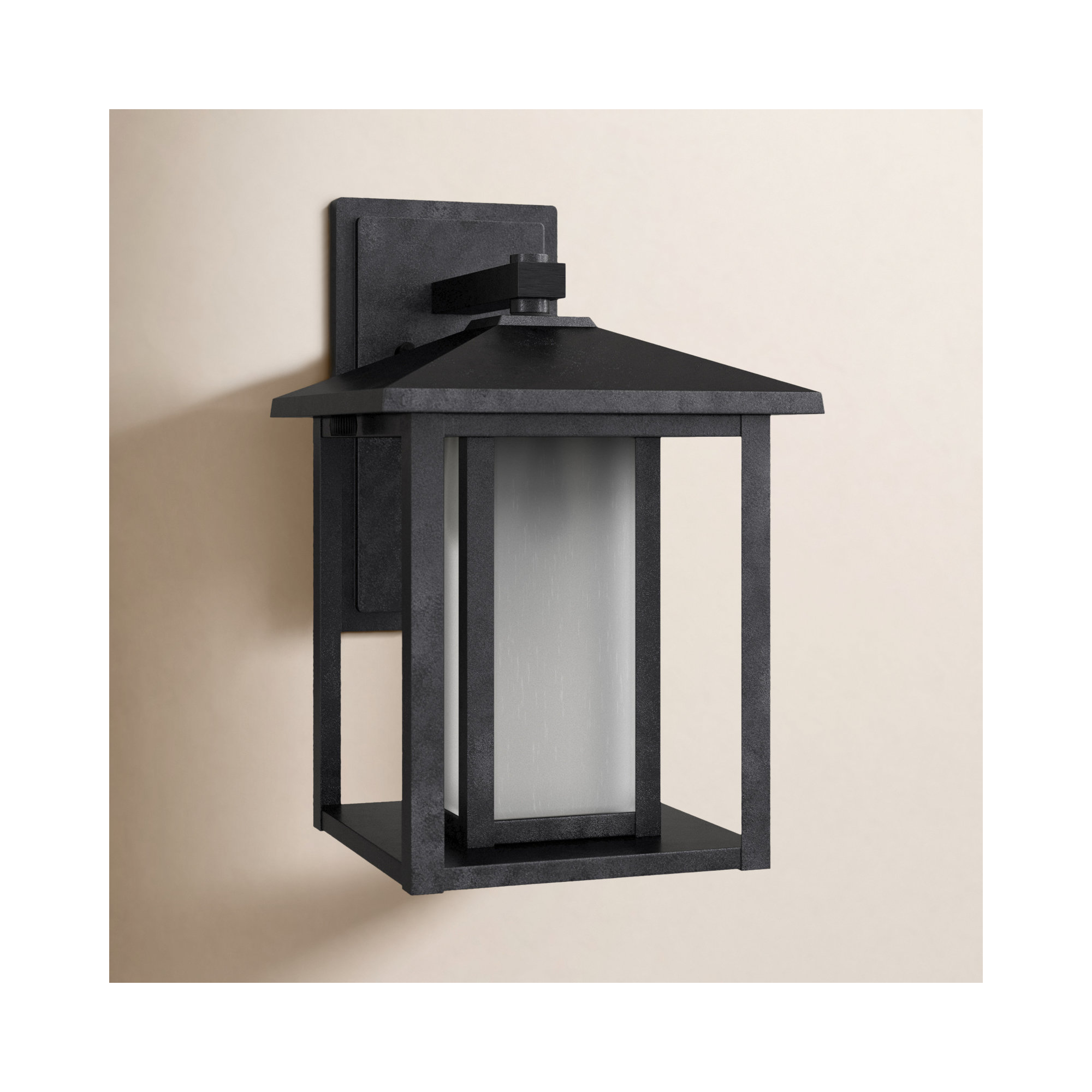 Vermont Single Light Outdoor Aluminum LED Wall Light, 11" H x 7" W x 8.5" D, Black