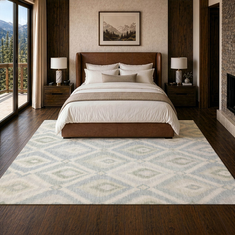 Tapis Chantille ACN3072 Ikat lavable à la machine pour intérieur/extérieur, Gris, 3 pi x 5 pi