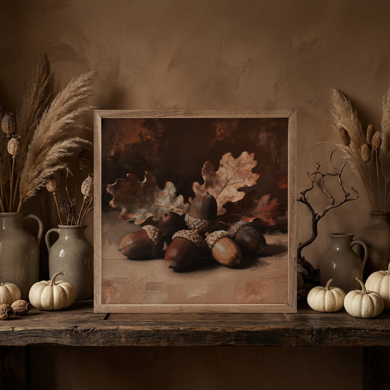 Neutral Acorns, 4" H x 4" W