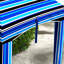 Parasol de plage avec support de sacs de sable - 5,9 pi x 5,9 pi, rayures bleues, défenses, évents, murs, sac de transport portable, protection solaire, sacs de sable à volants, étui