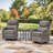 Wickes 3 Piece Patio Set Outdoor Wicker Glider Rocking And Swivel Chairs With Cushions-110860486-110860483