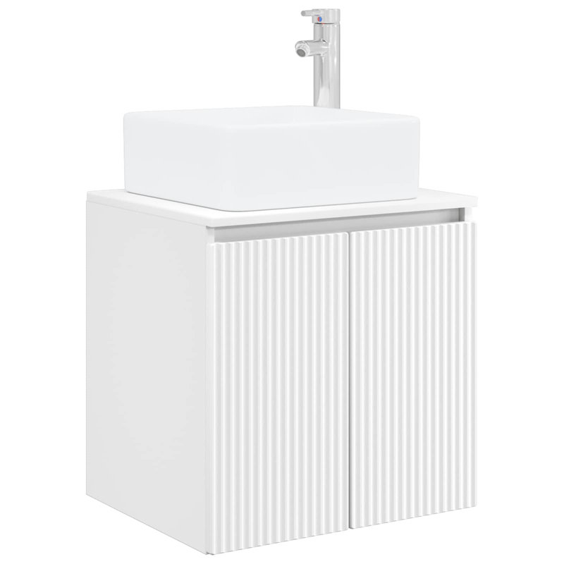 Single Bathroom Vanity with Ceramic Basin, White