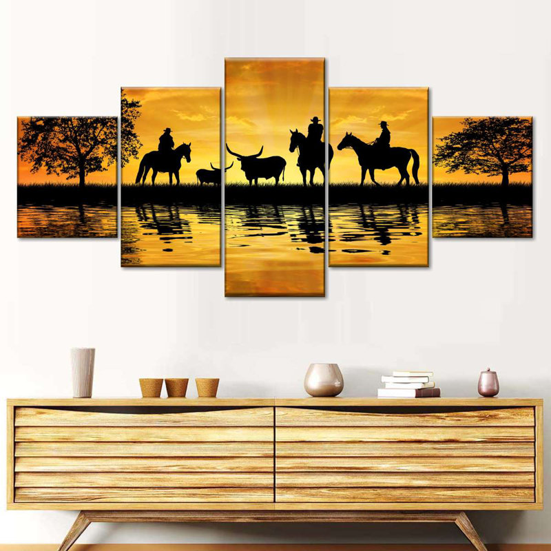 «Wetland Cowboys», reproduction d'art sur toile, H 80 po x l 36 po x P 1,25 po