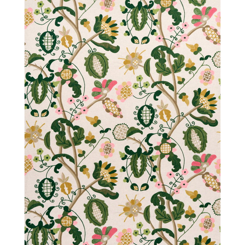 Tissu de broderie Lupita, Rose / vert