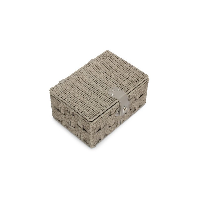 Paper Rope Gift or Storage Hamper, Grey, 15cm H x 30cm W x 21cm D