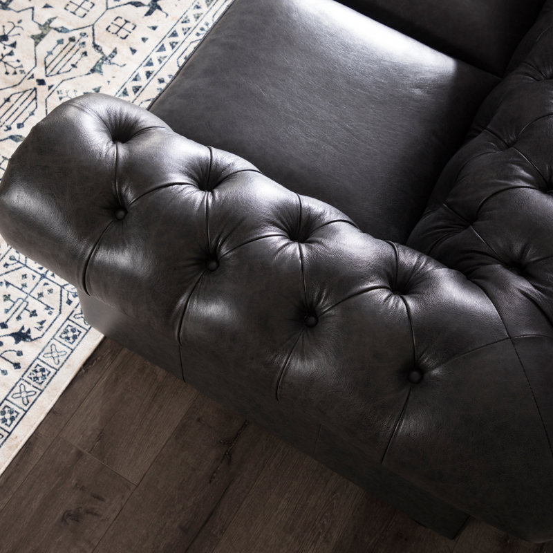 Canapé clouté Chesterfield, Gris