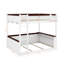 Grand lit superposé en bois avec tablettes intégrées, boîte de rangement, lumière DEL et station de charge USB-498324400