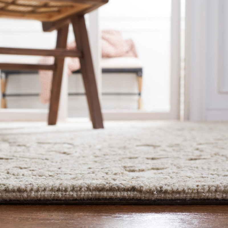 Comstock Oriental Handmade Tufted Wool Ivory/Natural Area Rug, Round 6'