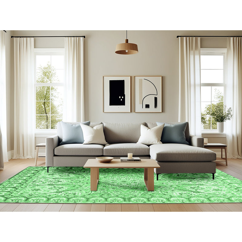 Washable Oriental Indoor Rug, Rectangle 6' x 9'