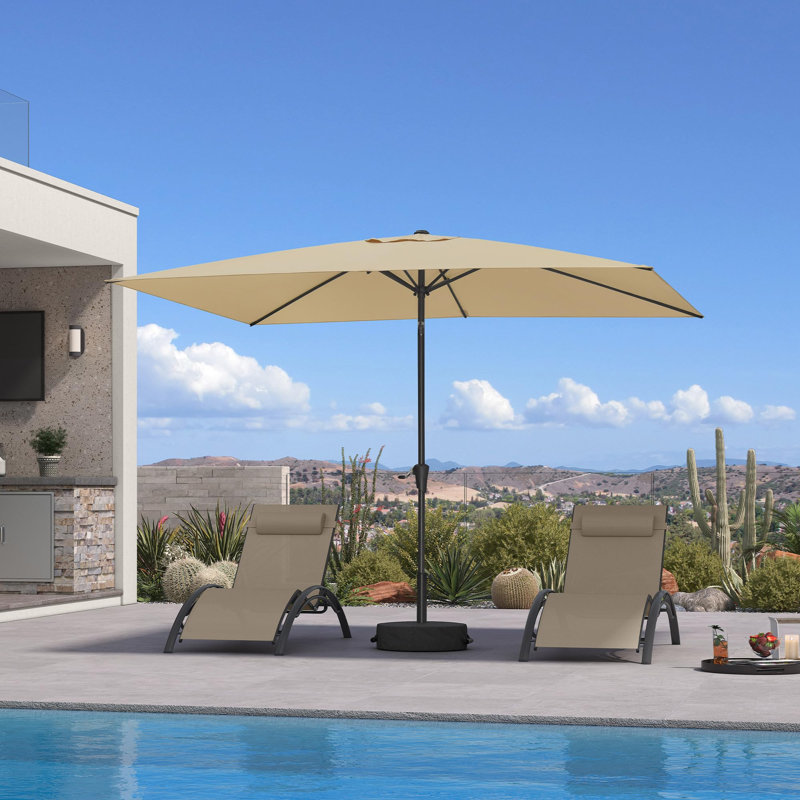 Parasol de table rectangulaire 6,5 'x 10', Beige