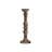 Hez 5Pc Layered Candle Holder Set, Distressed Cream And Brown Wood