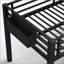 Lit mezzanine bas avec plusieurs espaces de rangement, y compris des tiroirs en tissu, des tablettes en tissu à côté du lit, des escaliers de rangement, un lit mezzanine en métal avec lumières et de grands espaces sous le lit-1020353451