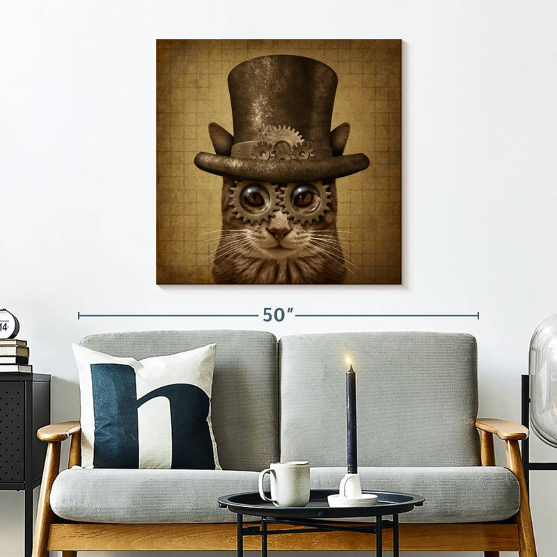Corbeau rétro, chat Steampunk